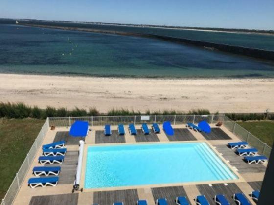 Studio duplex dans résidence de standing avec piscine, vue sur mer Le Croisic Extérieur photo